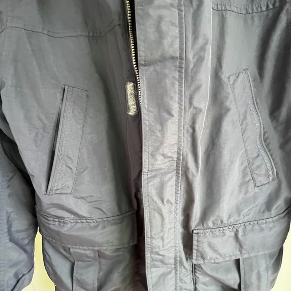 Lands' End The Squall Black Jacket, Collared, Cargo Pockets, Winter *no hood - Picture 13 of 15